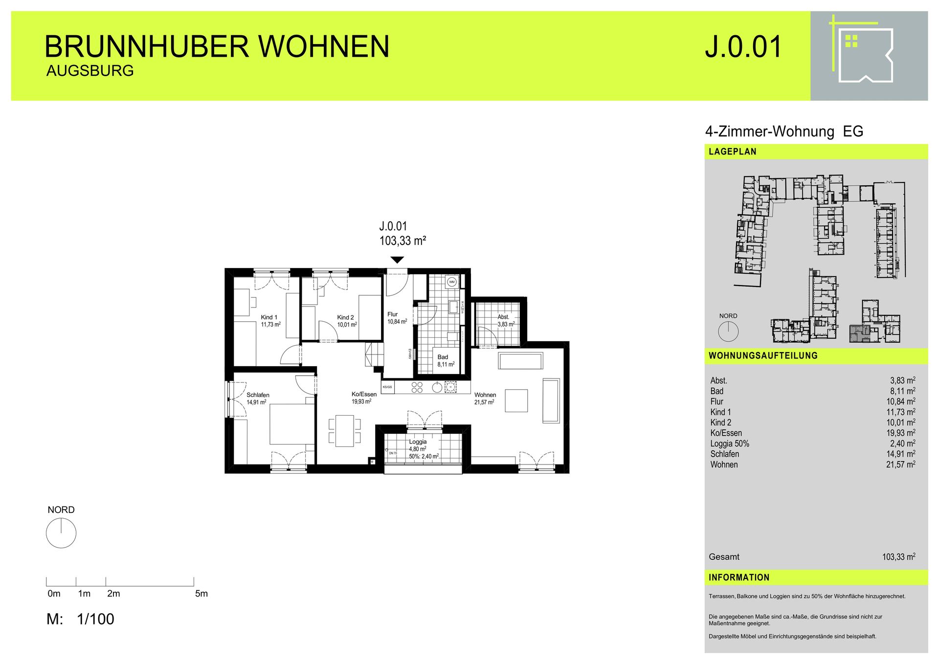 4-Zimmer-Wohnung in Augsburg / Schallerstraße
